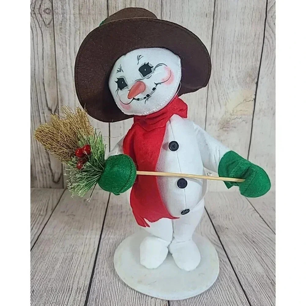 Annalee Dolls Felt Winter Berry Snowman White Red Green 15" 2017 New Flaw